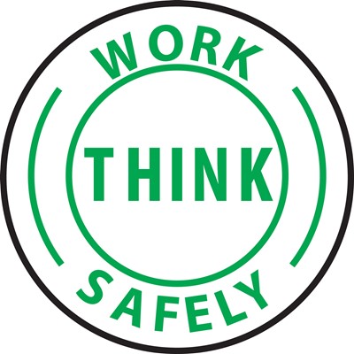  Work Think Safely 2" Hard Hat Emblems, 25/Pack