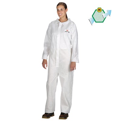  Collar, Open Wrists & Ankles White General Purpose Standard Disposable Coveralls