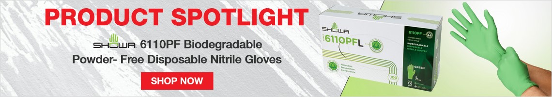 Product Spotlight! Showa 6110PF Biodegradable Powder-Free Disposable Nitrile Gloves