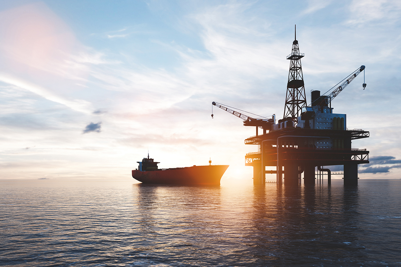 Picture of an Oil Rig out at sea